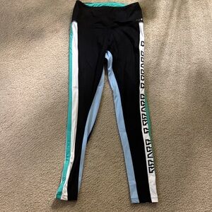 PINK Victoria's Secret Black and Blue Leggings